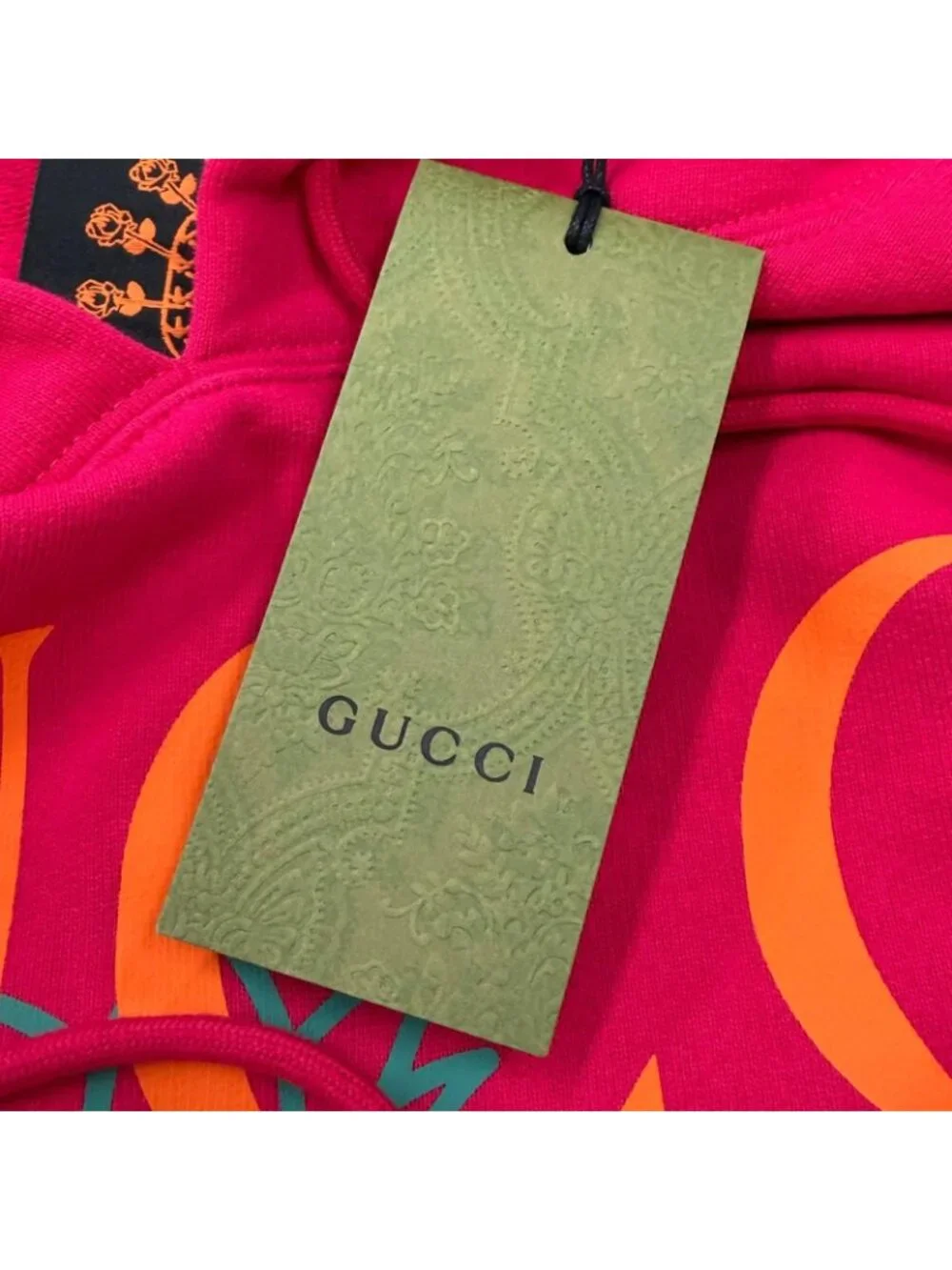 Gucci Cotton 100% Logo Print Pullover Hoodie Pink XS